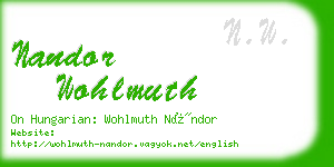 nandor wohlmuth business card